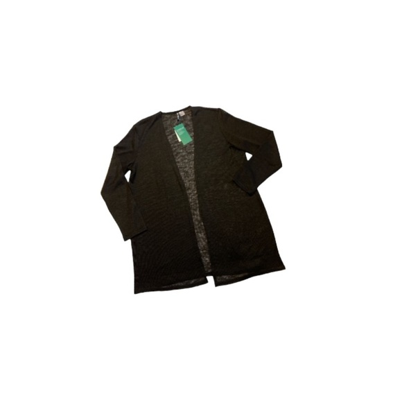 🆕 H&M Conscious Collection Black Long Cardigan - Women’s Size Large - Picture 1 of 7